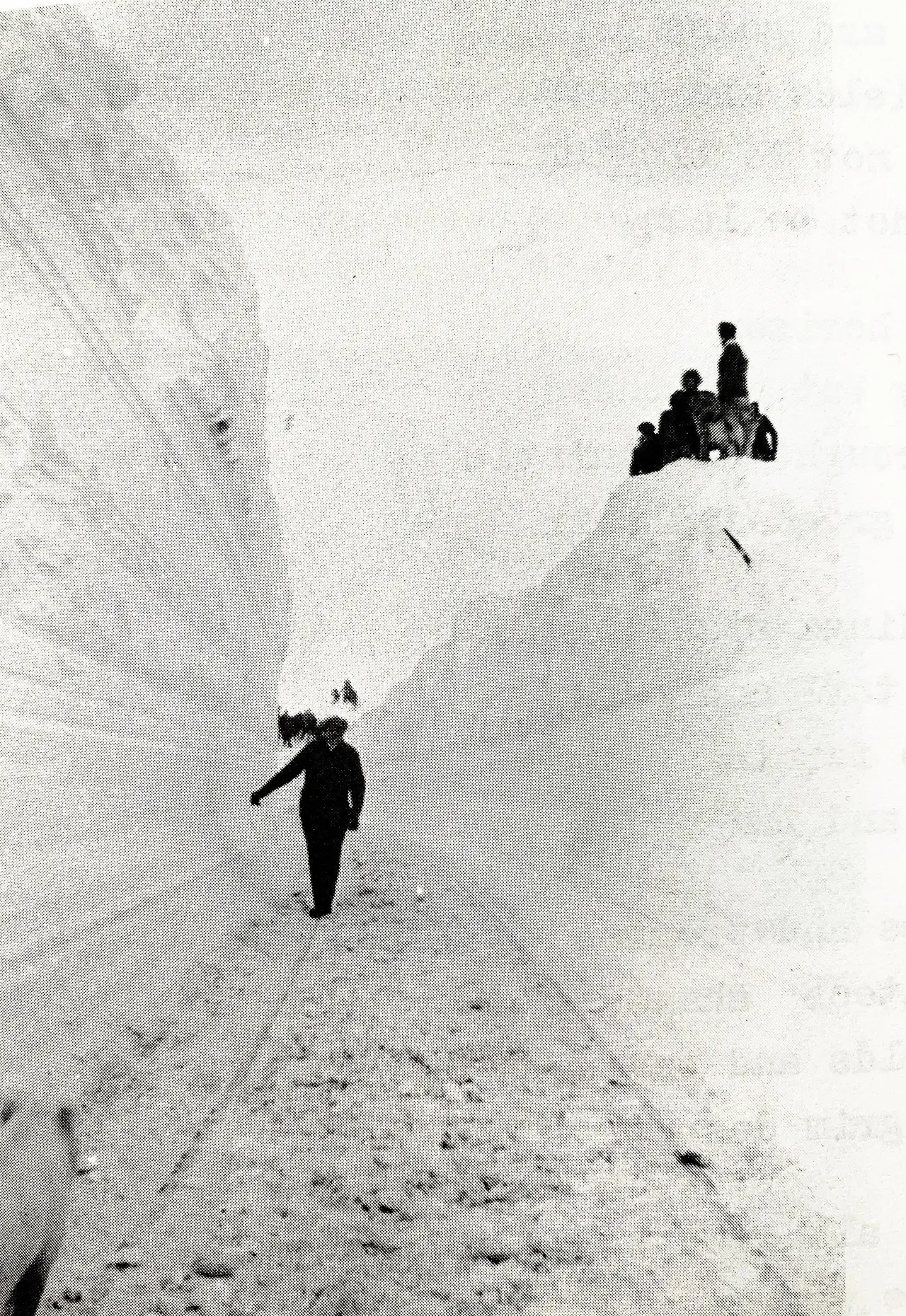 Deep snowbank cut east of Goodwater, 1947